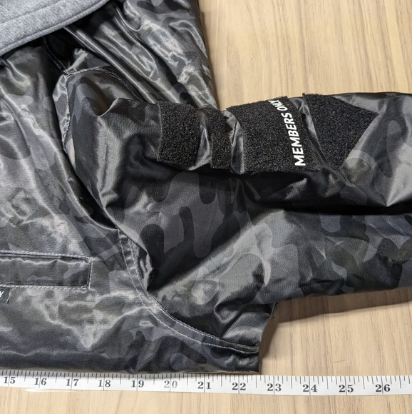 Members Only Jacket Mens Med Camo Zip Bomber Flight Military Satin Hooded A005 - Picture 4 of 14